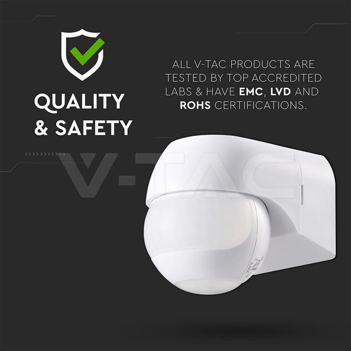 PIR Ѕидна Сензор 180º/360º Бела Основа IP44 - thumbnail 5