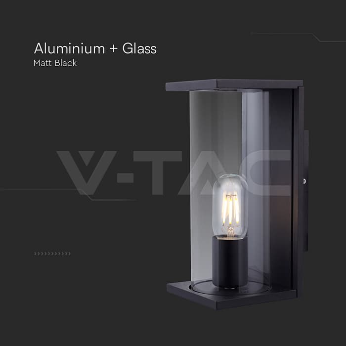 1*E27 Ѕидна Ламба Светлосен Држач Со Матна Црна Боја - thumbnail 3