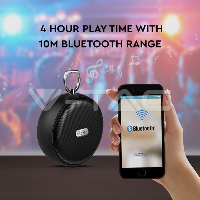 Преносен Bluetooth Звучник Микро USB Висок Квалитет Кабел 800mah Батерија Црна - thumbnail 4