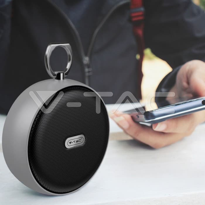 Преносен Bluetooth Звучник Микро USB Висок Квалитет Кабел 800mah Батерија Сребрена - thumbnail 6