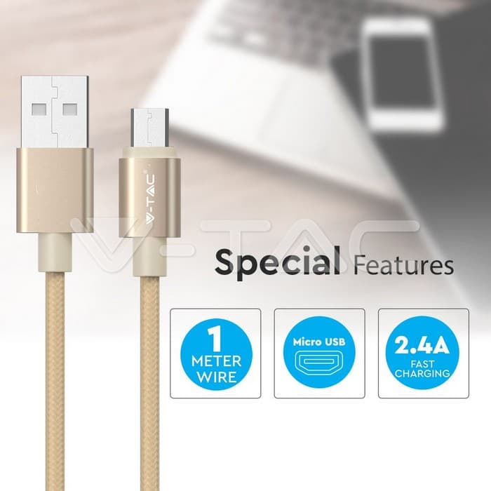 Микро USB Кабел Златна Платина Серија - thumbnail 2