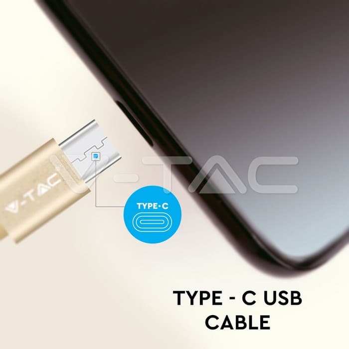 1m. Кабел Тип C USB Златен Платинест Серија - thumbnail 4