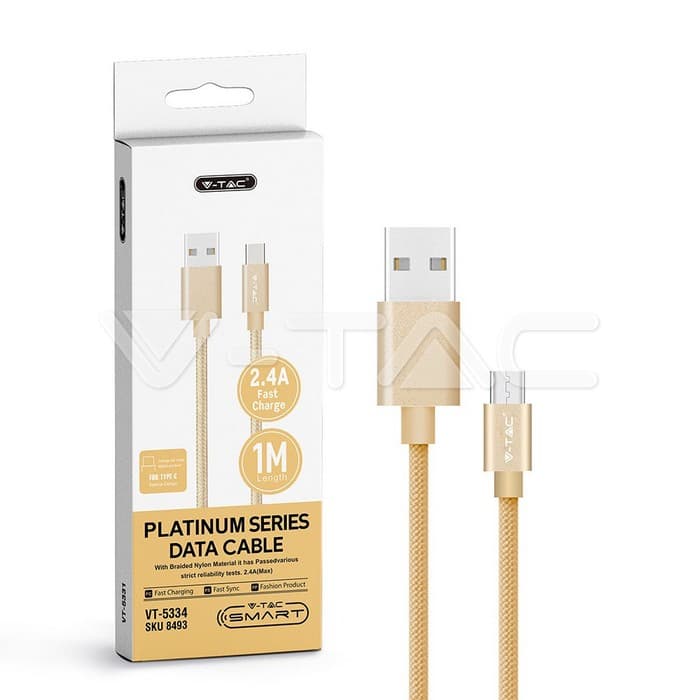 1m. Кабел Тип C USB Златен Платинест Серија - thumbnail 7
