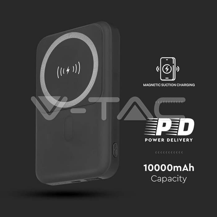 Магнетна Безжична Моќна Банка Со Метален Прстен