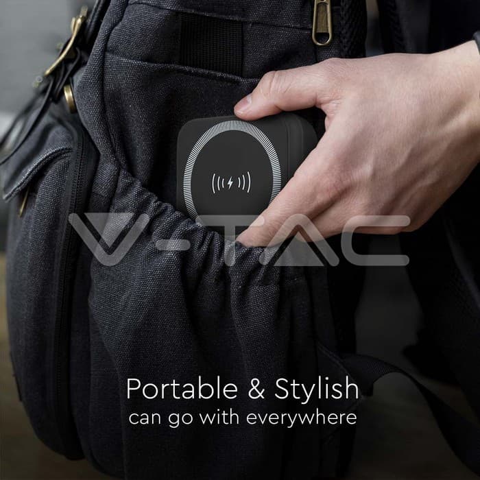 Магнетна Безжична Моќна Банка Со Метален Прстен