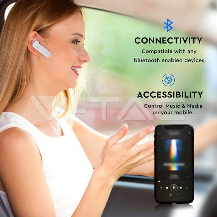 Слушалки Bluetooth 70mAh Бела - thumbnail 5