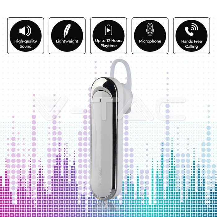 Слушалки Bluetooth 170mAh Бела - thumbnail 5