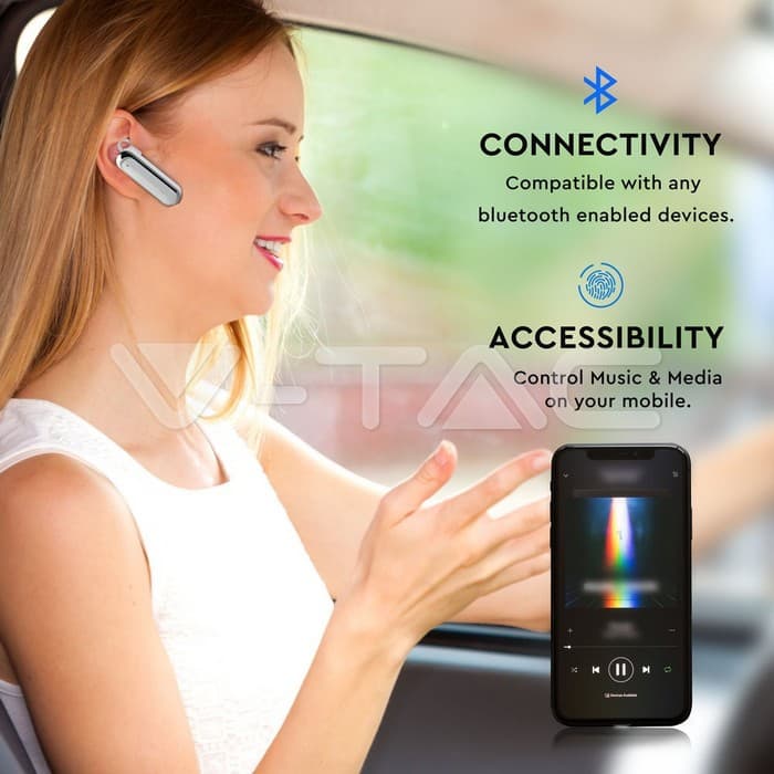 Слушалки Bluetooth 170mAh Бела - thumbnail 8