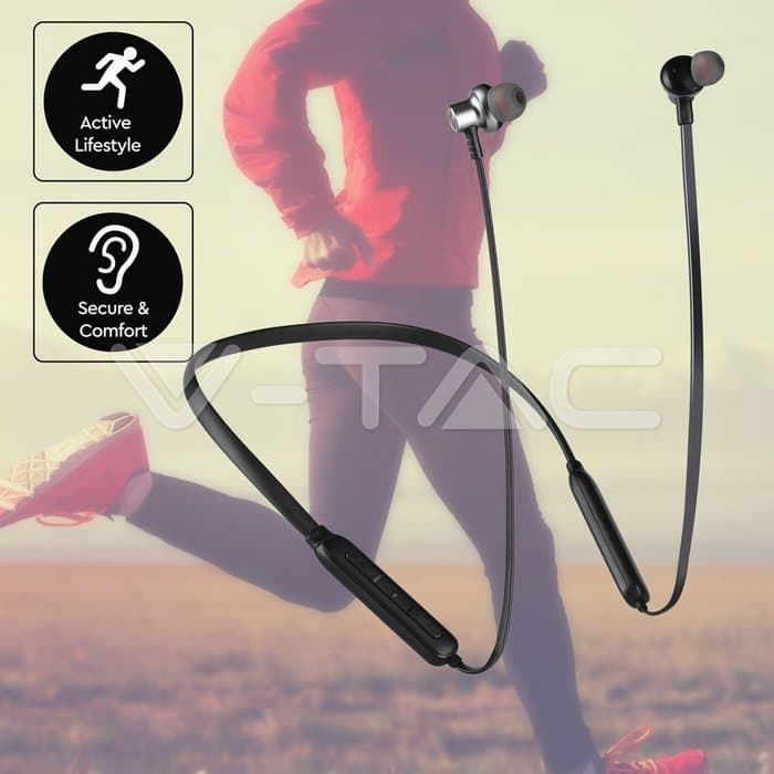 Спортски Слушалки Bluetooth 500mAh Црни