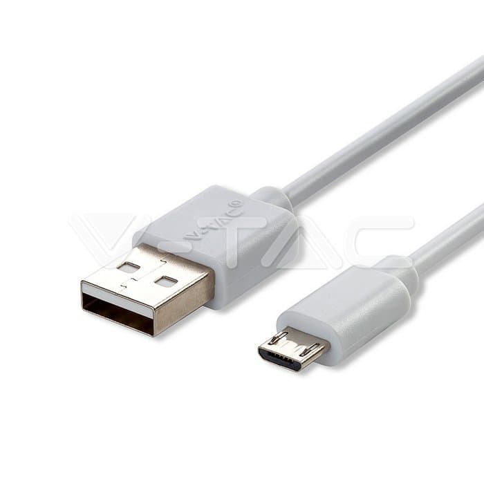Кабел Micro USB 1m Бел Серија на Бисер