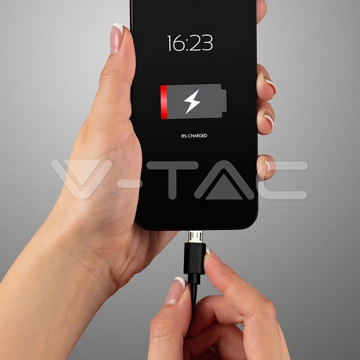 Кабел Micro USB 1m Црна Серија на Бисер - thumbnail 4