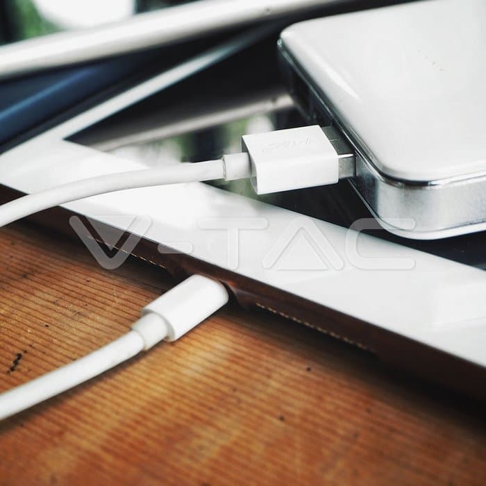 Кабел Micro USB 1m Бел Серија на Бисер