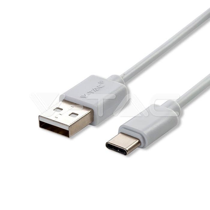 Кабел Type C USB 1m Бел Серија на Бисер