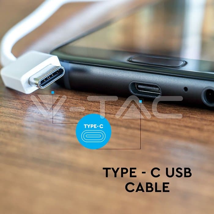 Кабел Type C USB 1m Бел Серија на Бисер