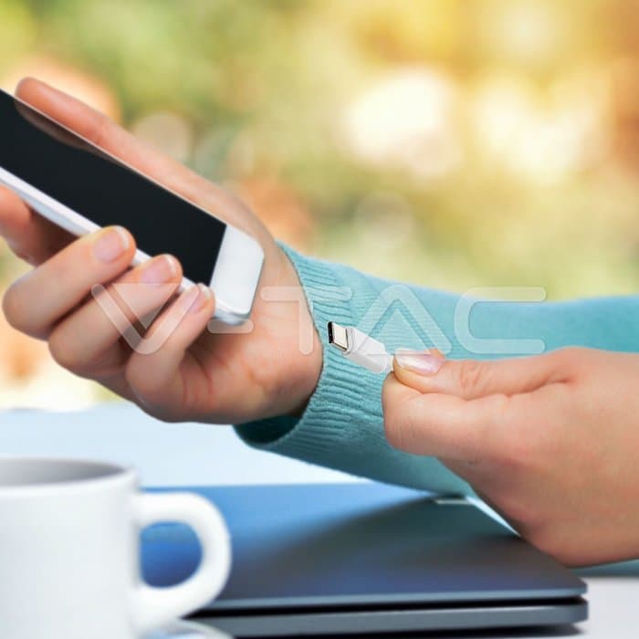 Кабел Type C USB 1m Бел Серија на Бисер