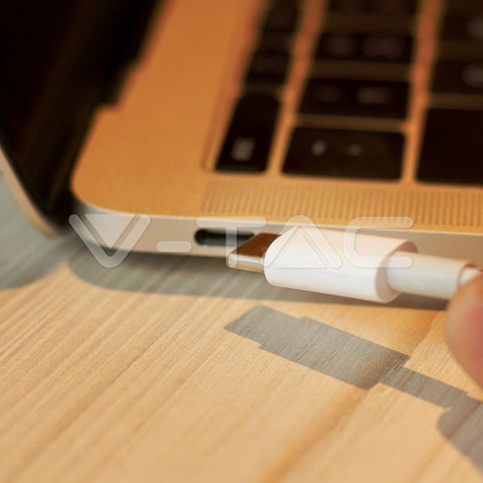 Кабел Type C USB 1m Бел Серија на Бисер